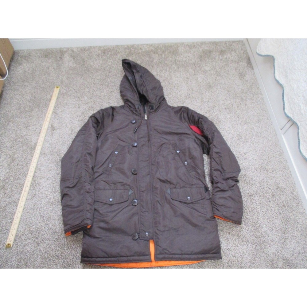 Alpha Industries N-3B Parka Extreme Cold Weather Brown L Snorkel Jacket *READ